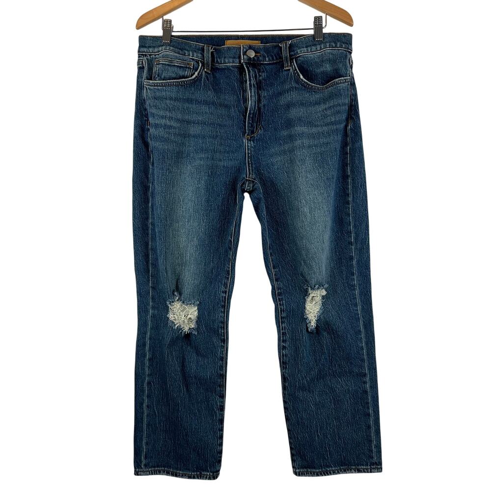 Joes Jeans Womens 32 Blue Denim The‎ Scout Mid Rise Distressed Boyfriend Zip Fly
